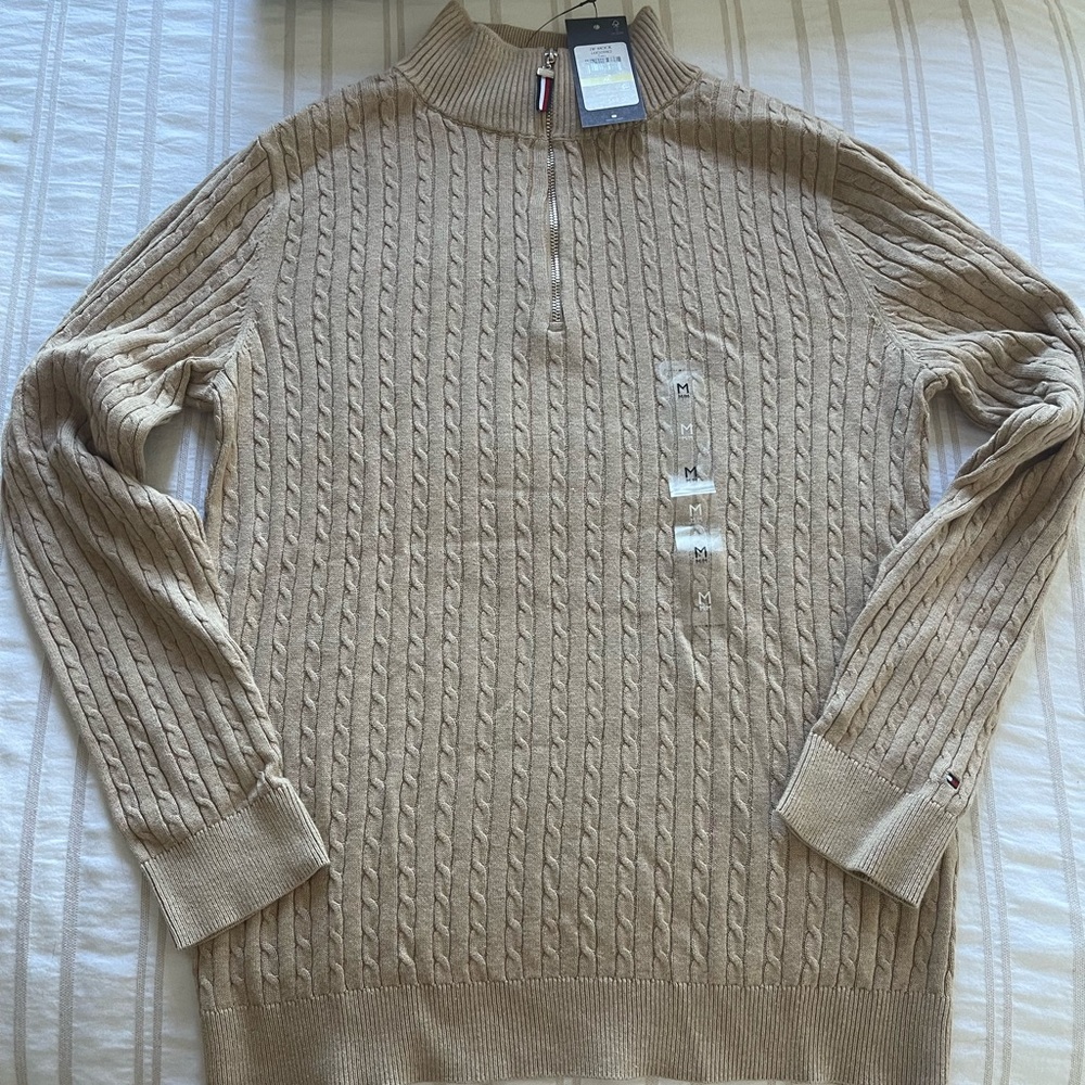 Tommy Hilfiger Tan Cable Knit Sweater